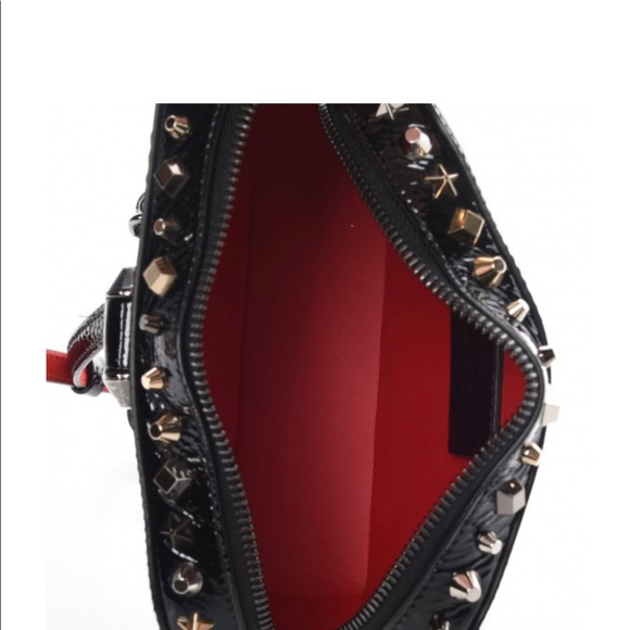 CHRISTIAN LOUBOUTIN VINTAGE TRASHMIX PATENT SPIKES MINI RUBYLOU BAG - Picture 10 of 15